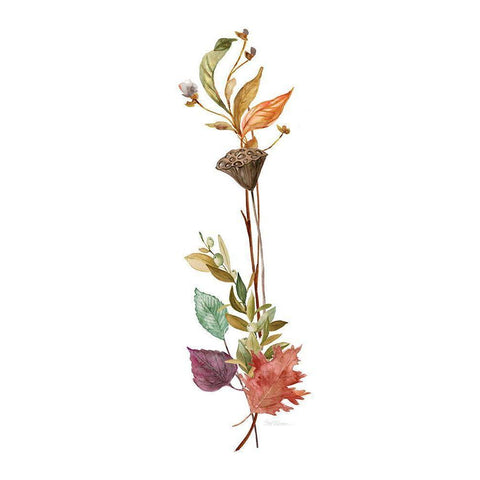 Autumn Botanical II White Modern Wood Framed Art Print by Robinson, Carol