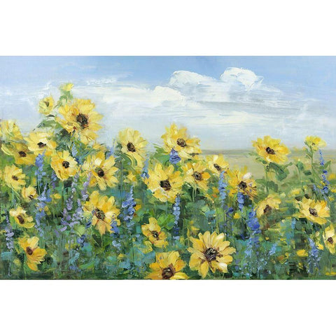 Sunflower Fields Forever Gold Ornate Wood Framed Art Print with Double Matting by Craven, Katrina
