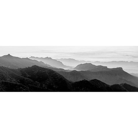 Jinshanling Mountains Black Modern Wood Framed Art Print by Delimont, Danita