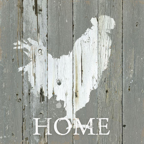 Rooster Home White Modern Wood Framed Art Print by Robinson, Carol