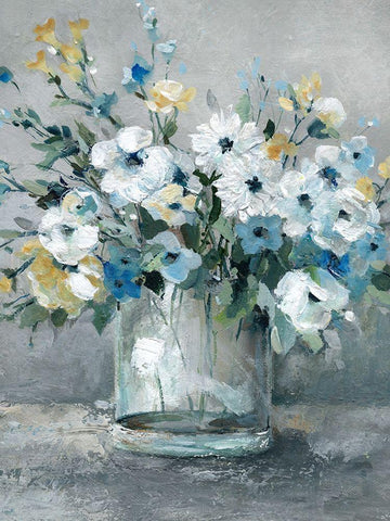 Sweetest Blossoms White Modern Wood Framed Art Print with Double Matting by Robinson, Carol