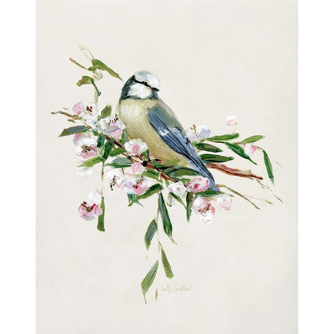 Spring Song Blue Bird I Gold Ornate Wood Framed Art Print with Double Matting by Swatland, Sally