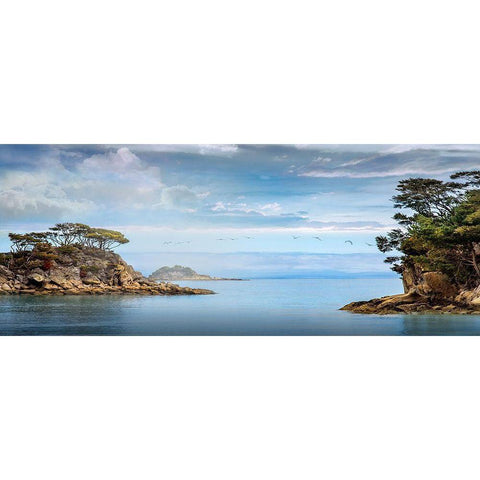 Coastal Sanctuary Black Modern Wood Framed Art Print with Double Matting by Calascibetta, Mike