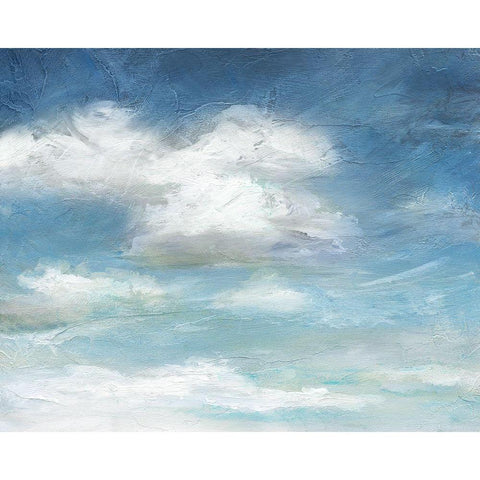 Cloud Drama White Modern Wood Framed Art Print by Nan