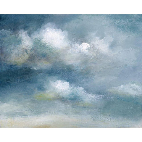 Cloud Poetry White Modern Wood Framed Art Print by Nan