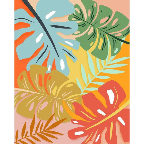 Tropical Foliage I Black Modern Wood Framed Art Print with Double Matting by Carpentieri, Natalie