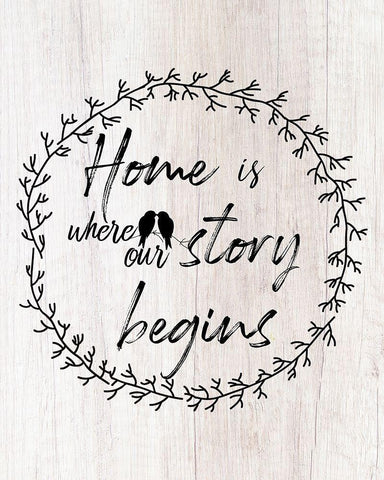 Where Our Story Begins White Modern Wood Framed Art Print with Double Matting by Santiago, Daniela