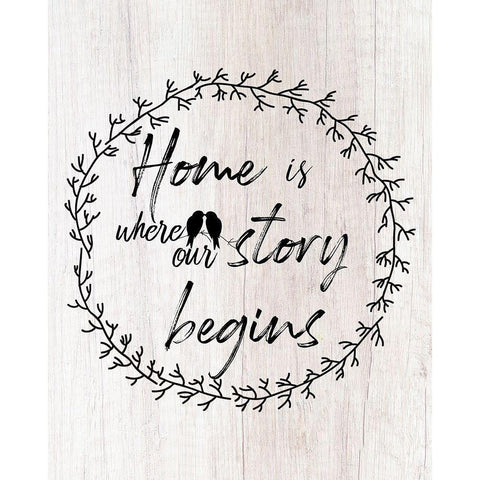 Where Our Story Begins Black Modern Wood Framed Art Print by Santiago, Daniela