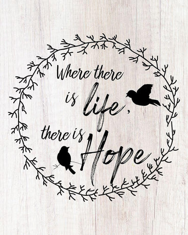 There is Hope White Modern Wood Framed Art Print with Double Matting by Santiago, Daniela