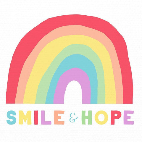 Smile and Hope White Modern Wood Framed Art Print with Double Matting by Santiago, Daniela