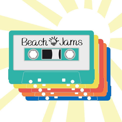 Beach Jams Black Ornate Wood Framed Art Print with Double Matting by Santiago, Daniela