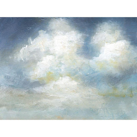 Cloud Drama White Modern Wood Framed Art Print by Nan