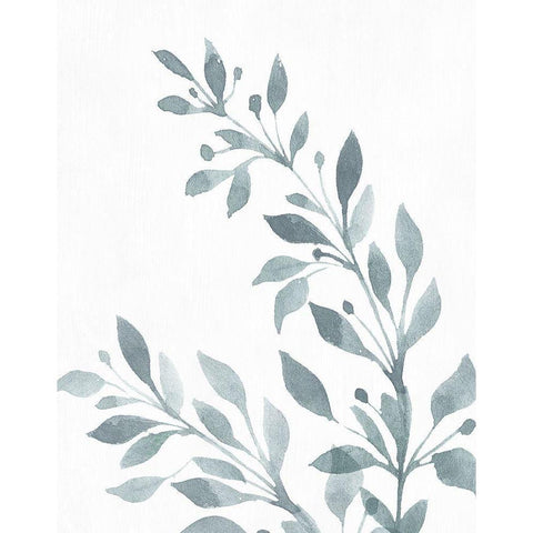 Blue Botanical Wash I Black Modern Wood Framed Art Print by Knutsen, Conrad