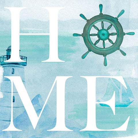 Nautical Home Black Modern Wood Framed Art Print with Double Matting by Santiago, Daniela