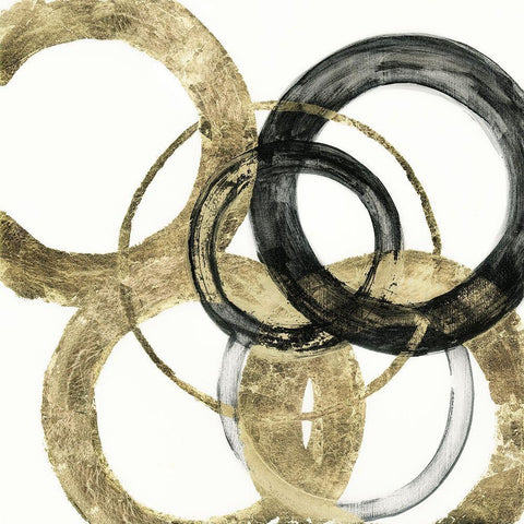 Ring II White Modern Wood Framed Art Print with Double Matting by Tava Studios