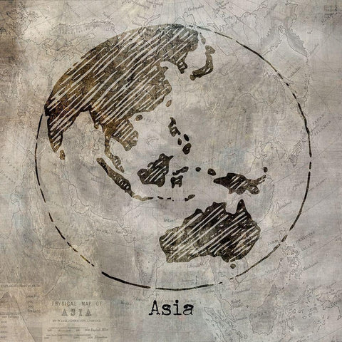 Asia White Modern Wood Framed Art Print by Jill, Susan