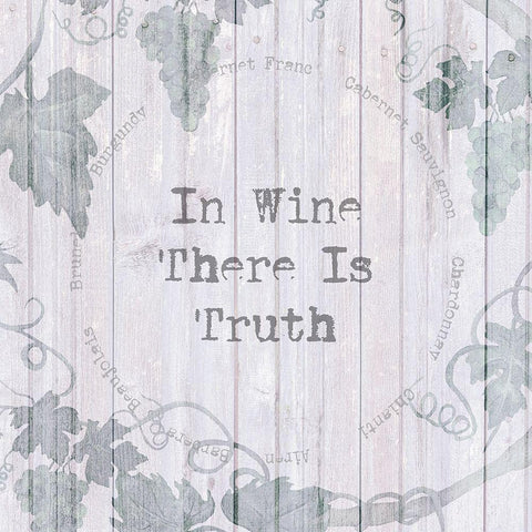 In Wine There Is Truth White Modern Wood Framed Art Print by Jill, Susan