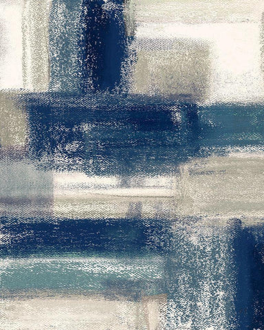 Blue Horizon I Black Ornate Wood Framed Art Print with Double Matting by Jill, Susan
