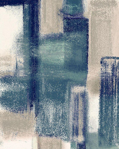 Blue Horizon II Black Ornate Wood Framed Art Print with Double Matting by Jill, Susan