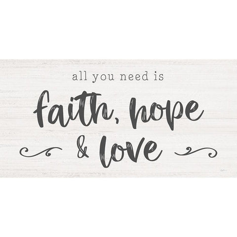 Faith-Hope-Love White Modern Wood Framed Art Print by Carpentieri, Natalie