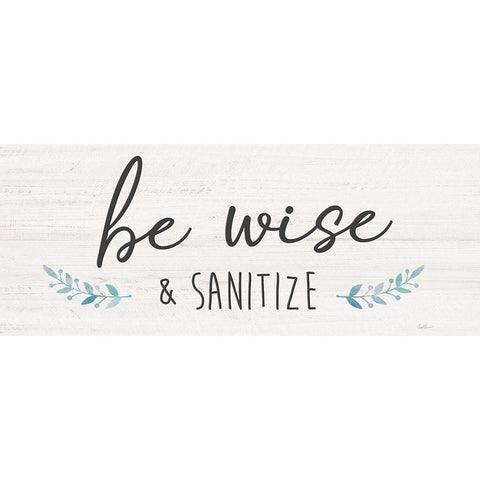 Be Wise and Sanitize Black Modern Wood Framed Art Print with Double Matting by Carpentieri, Natalie