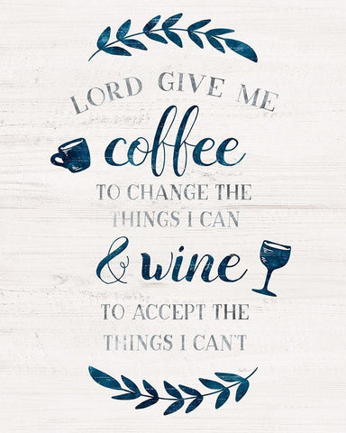 Coffee and Wine White Modern Wood Framed Art Print with Double Matting by Carpentieri, Natalie
