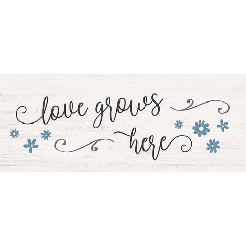 Love Grows Here Gold Ornate Wood Framed Art Print with Double Matting by Carpentieri, Natalie