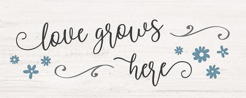 Love Grows Here Black Ornate Wood Framed Art Print with Double Matting by Carpentieri, Natalie