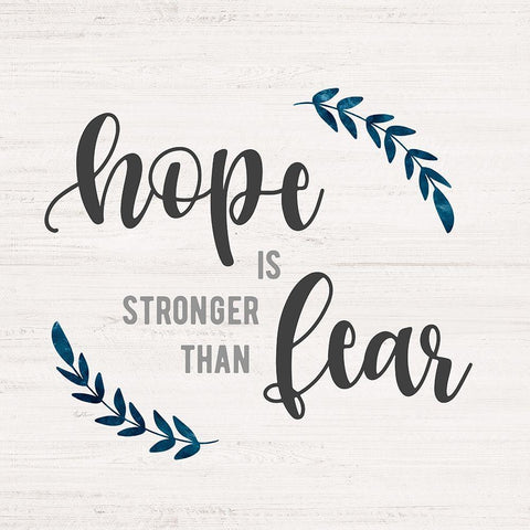 Hope is Stronger White Modern Wood Framed Art Print with Double Matting by Carpentieri, Natalie