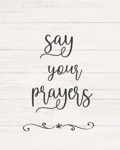Say Your Prayers White Modern Wood Framed Art Print with Double Matting by Carpentieri, Natalie