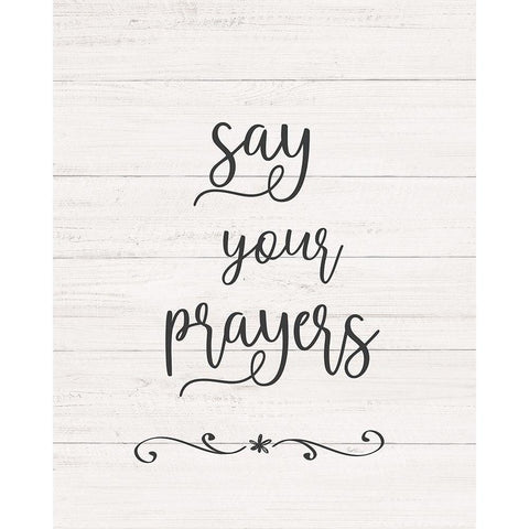 Say Your Prayers Black Modern Wood Framed Art Print with Double Matting by Carpentieri, Natalie