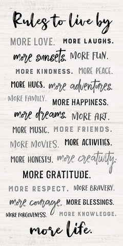 Rules to Live By Black Ornate Wood Framed Art Print with Double Matting by Carpentieri, Natalie