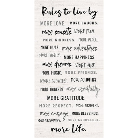 Rules to Live By Gold Ornate Wood Framed Art Print with Double Matting by Carpentieri, Natalie
