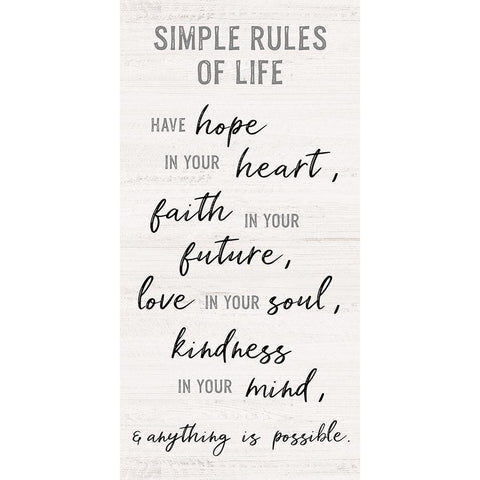 Simple Rules of Life Gold Ornate Wood Framed Art Print with Double Matting by Carpentieri, Natalie