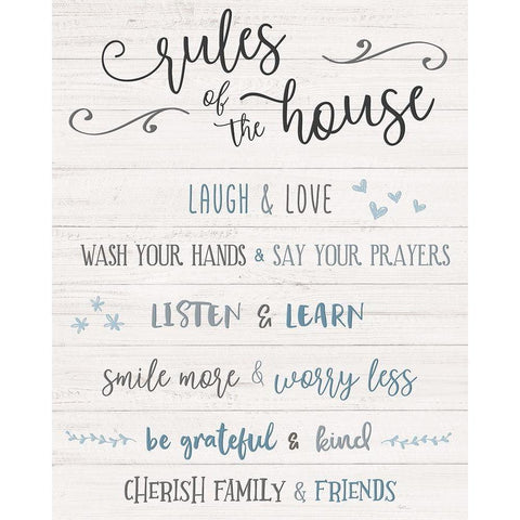 Rules of the House Black Modern Wood Framed Art Print with Double Matting by Carpentieri, Natalie