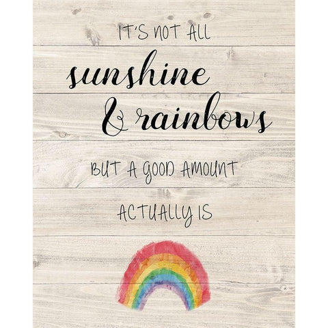 Sunshine and Rainbows White Modern Wood Framed Art Print by Murray, Amanda