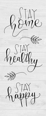 Stay Home White Modern Wood Framed Art Print with Double Matting by Murray, Amanda