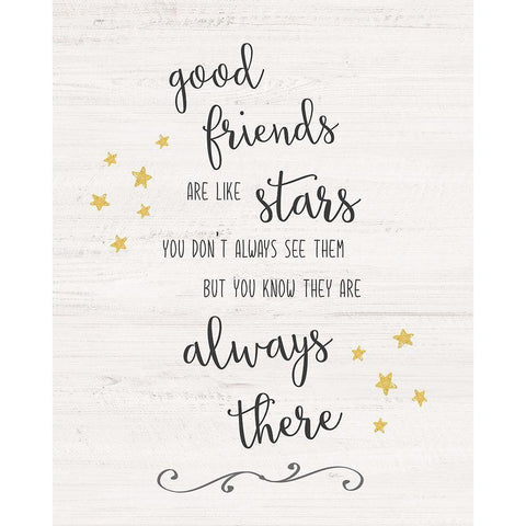 Friends Like Stars White Modern Wood Framed Art Print by Carpentieri, Natalie