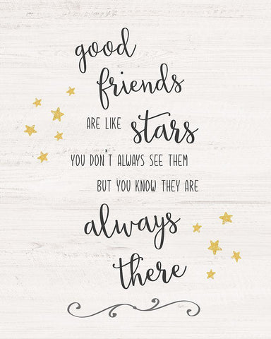 Friends Like Stars Black Ornate Wood Framed Art Print with Double Matting by Carpentieri, Natalie