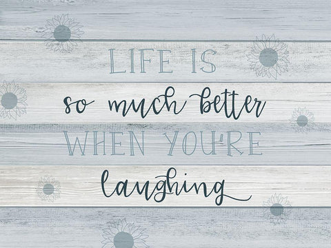 Life Laughing Black Ornate Wood Framed Art Print with Double Matting by CAD Designs