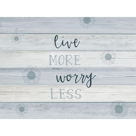 Live More Black Modern Wood Framed Art Print with Double Matting by CAD Designs