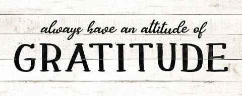 Attitude Gratitude Black Ornate Wood Framed Art Print with Double Matting by CAD Designs