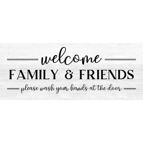 Welcome Family and Friends Gold Ornate Wood Framed Art Print with Double Matting by CAD Designs