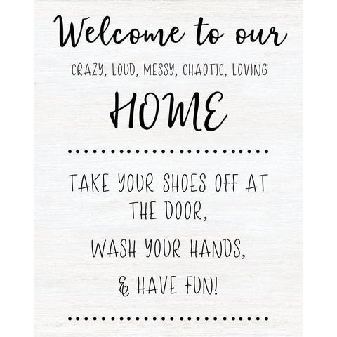 Welcome to Our Home Black Modern Wood Framed Art Print with Double Matting by CAD Designs