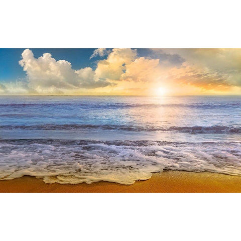 Mirade Beach Black Modern Wood Framed Art Print by Calascibetta, Mike