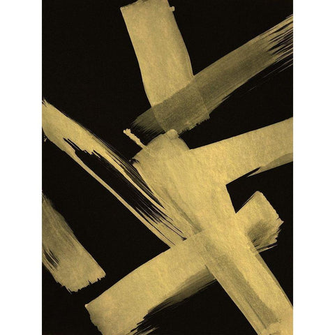 Gold Magic II Black Modern Wood Framed Art Print by Jill, Susan