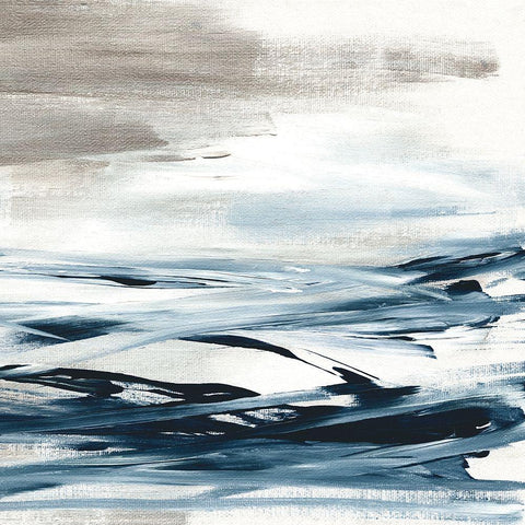 Tumultuous Indigo II White Modern Wood Framed Art Print by Jill, Susan