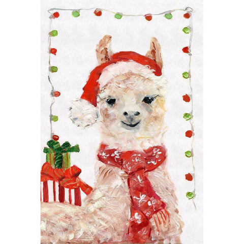 Holiday Llama I Gold Ornate Wood Framed Art Print with Double Matting by Swatland, Sally