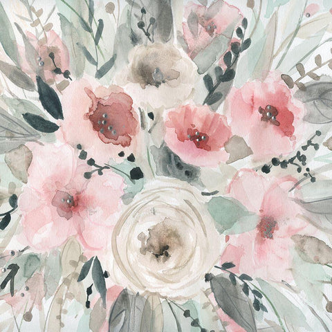 Pretty in Blush Black Modern Wood Framed Art Print by Robinson, Carol