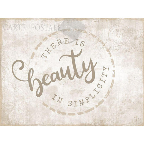 Beauty in Simplicity Gold Ornate Wood Framed Art Print with Double Matting by CAD Designs